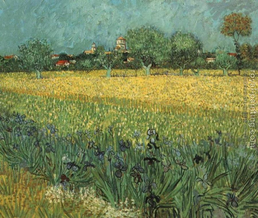 Vincent Van Gogh : View of Arles with Irises in the Foreground